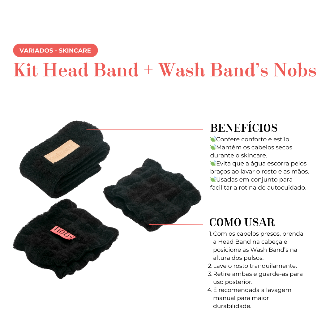 Kit Wash Band + Head Band Black
