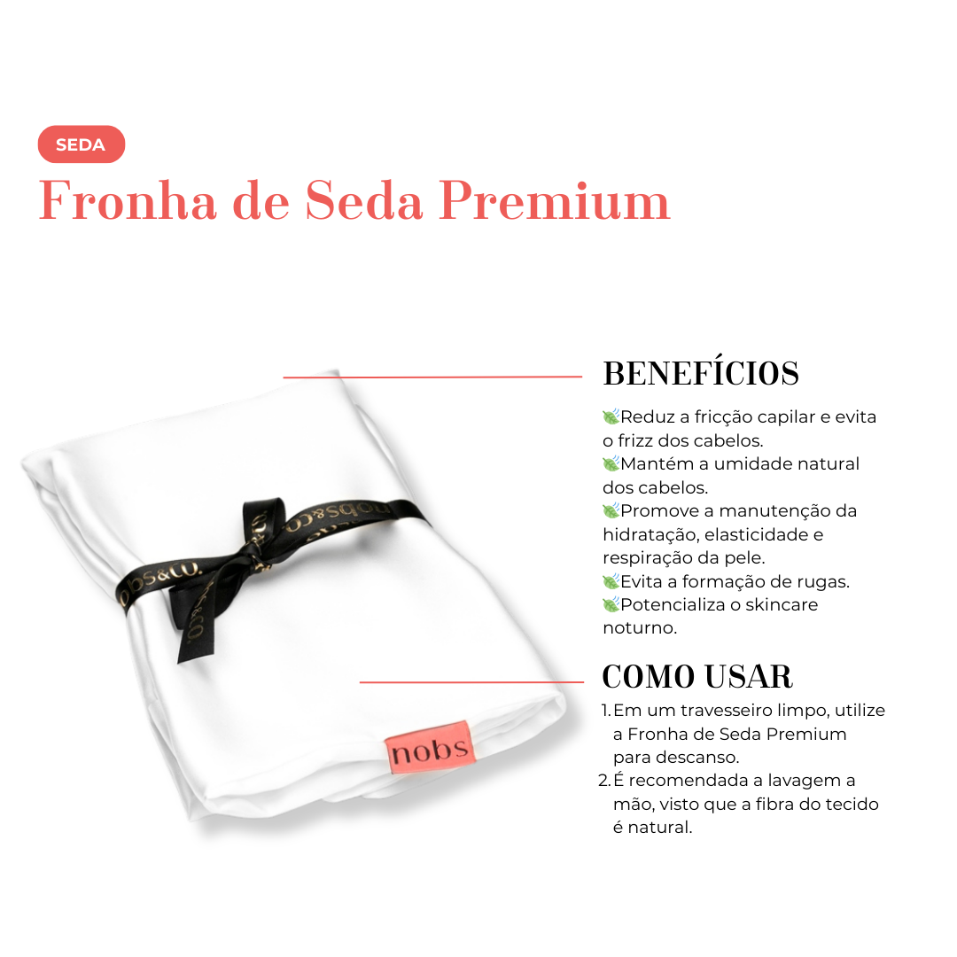 Fronha Nobs 100% Seda Premium com toma (unidade)